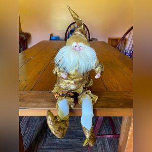 Vintage Christmas Jester / Santa with hard plastic hands and face